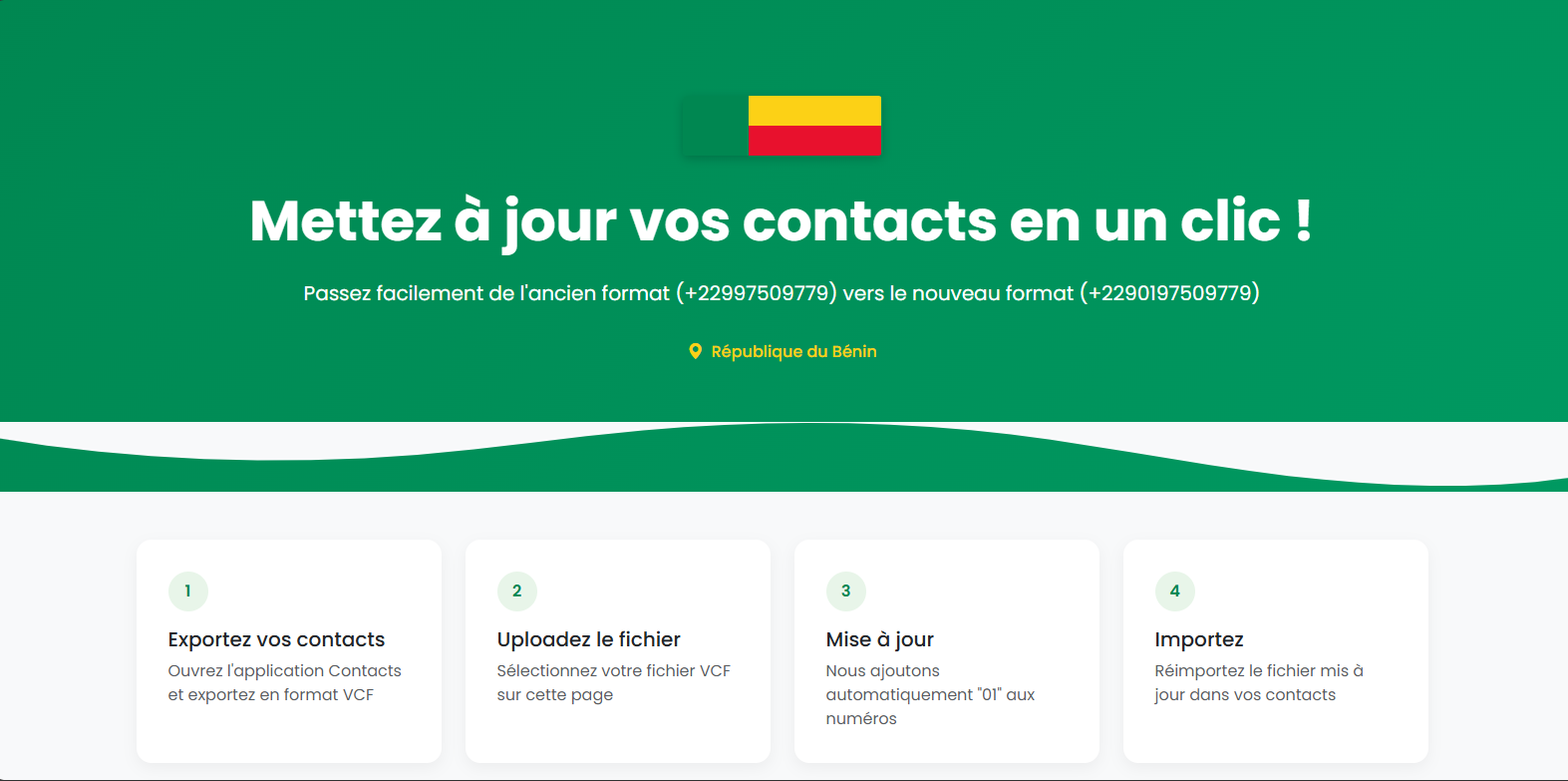 Plateforme de Mise à Jour Contacts
