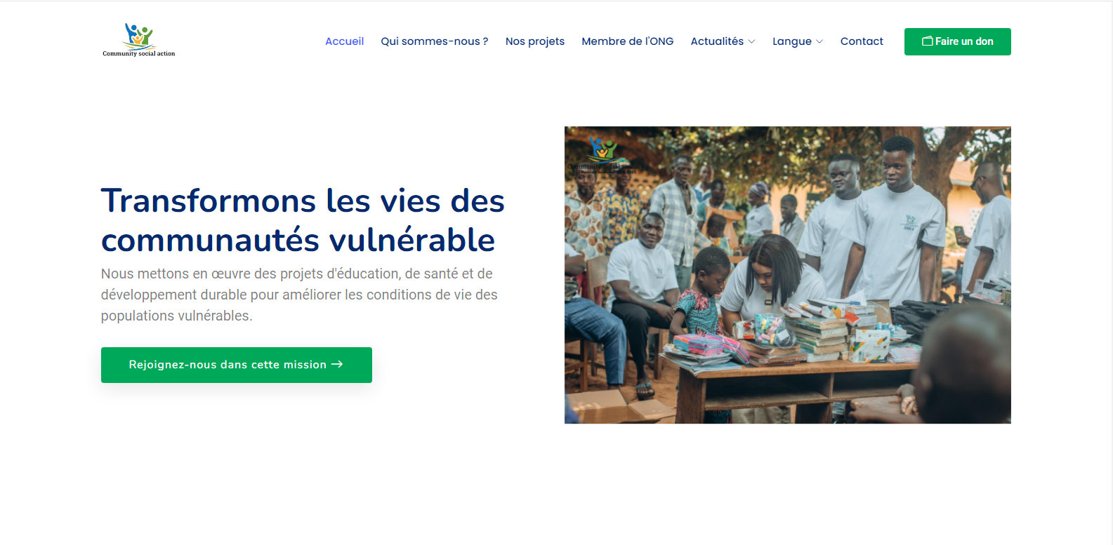 Site Web pour ONG